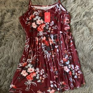 Foral burgundy nursing tank dress XL by Patpat